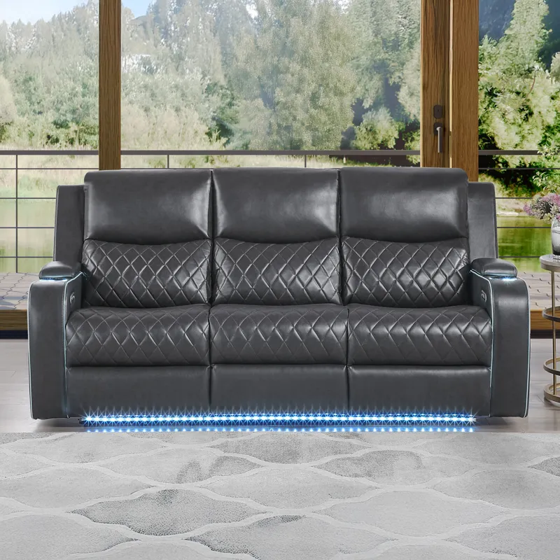 Luna Charcoal Power Sofa