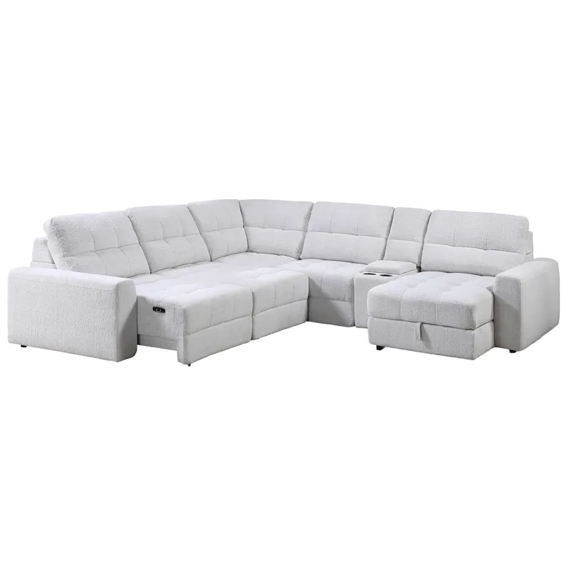 Snyder White 6-Piece Reclining Sectional