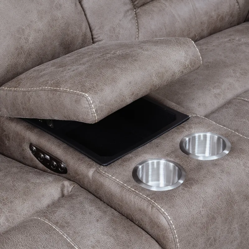 Aria 3-Piece Dual-Power Reclining Sectional, Desert Sand