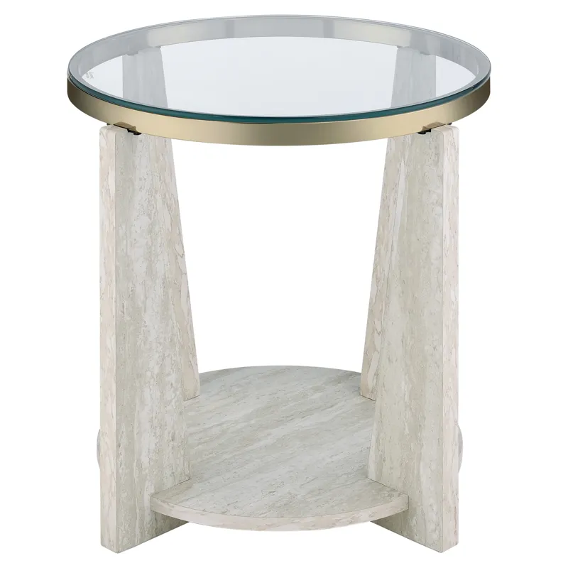 Wanda 24″ Round Glass Top End Table