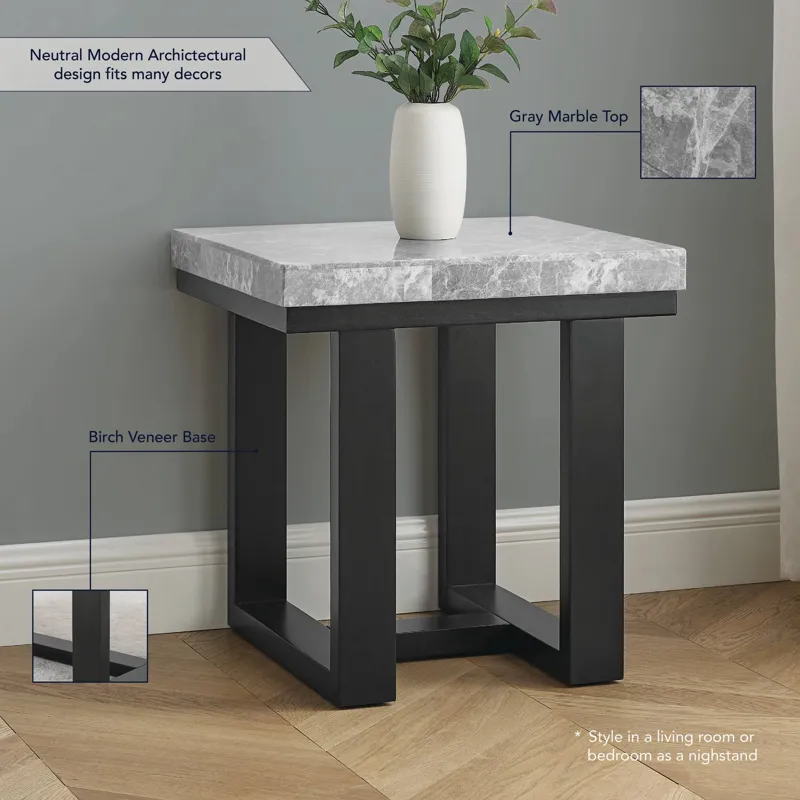Lucca(Artemis Gray Marble Top End Tabl