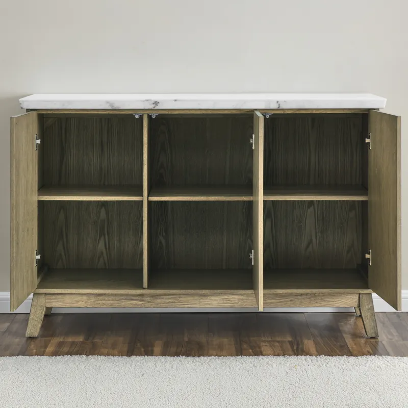 Vida White Marble Top Server