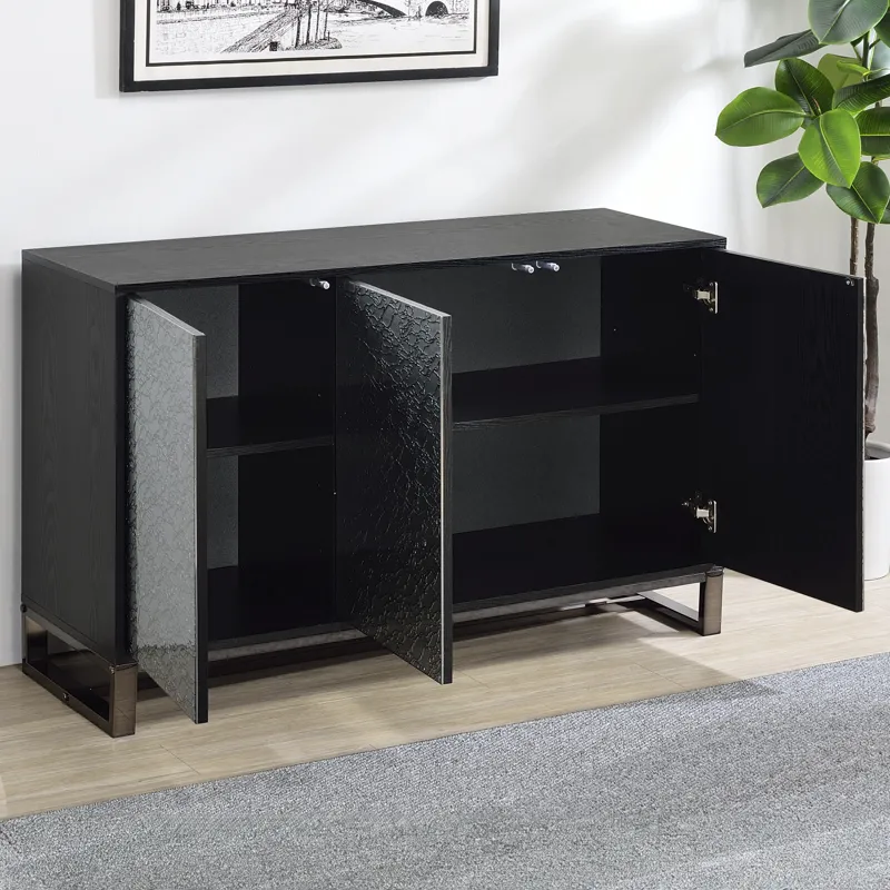 Mazie 3-Door Sideboard W/Pattern Mirror