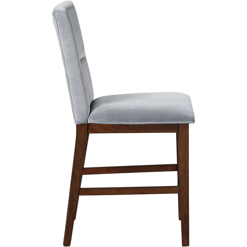Zen Gray Velvet Counter Chair