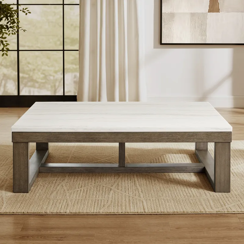 Calla White Marble Cocktail Table