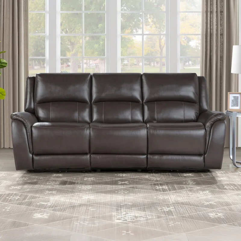 Alexandria Power Leather Reclining Sofa Living Room Set