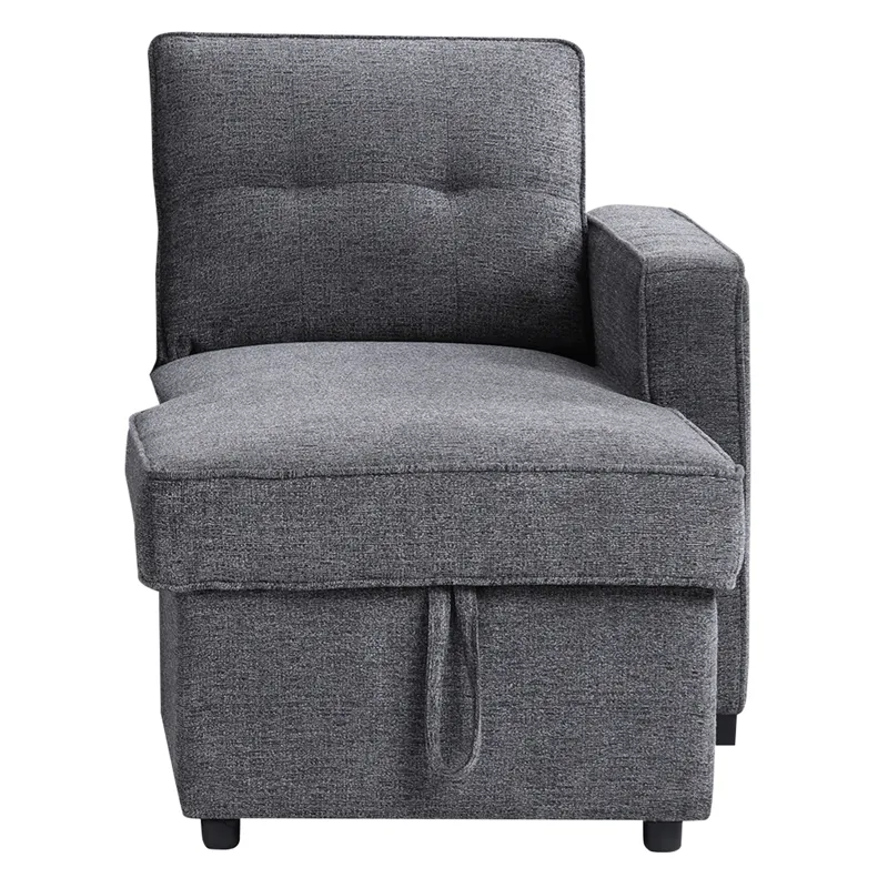 Noah Reversible Storage Chaise, Gray