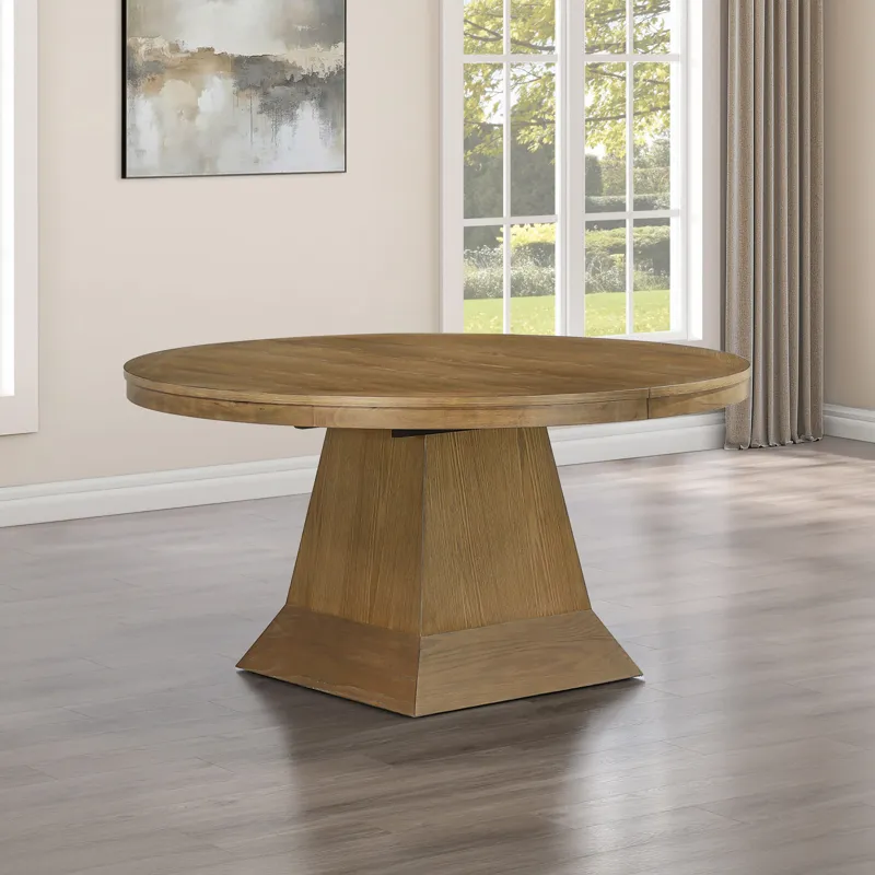 Vaughn 60-96″ Driftwood Table With 2-18″ Leaves