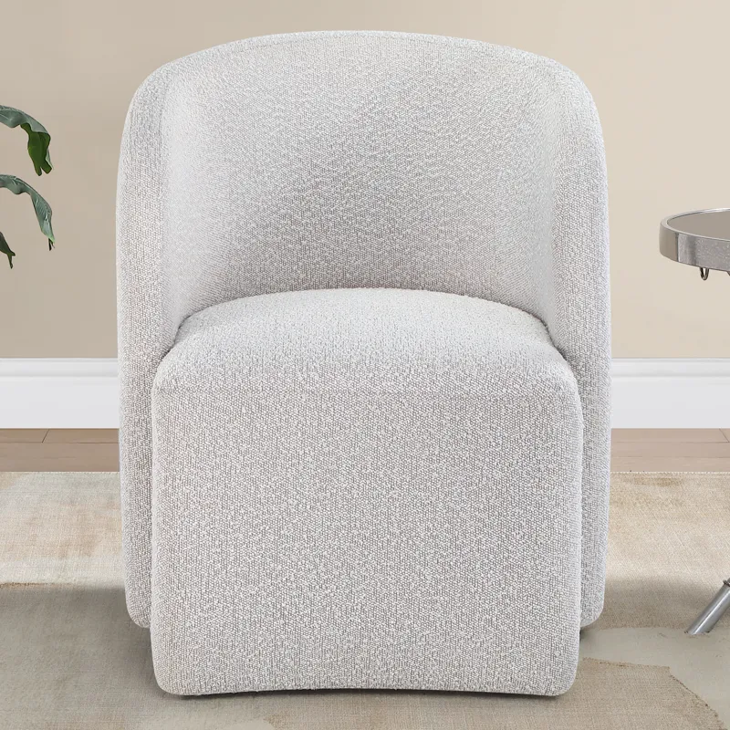Annie Cotton Barrel Chair W/Casters