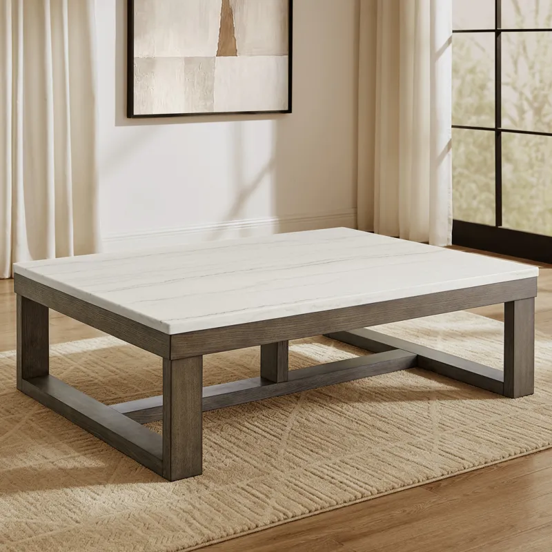 Calla White Marble Cocktail Table