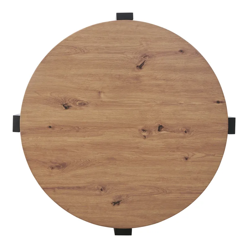 Darcie Faux Wood Round Cocktail Table