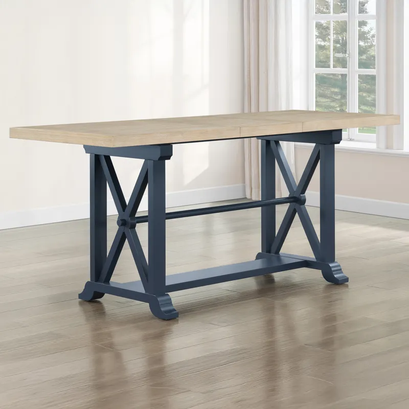 Darcy 7-Piece Counter Dining Set, Blue Finish