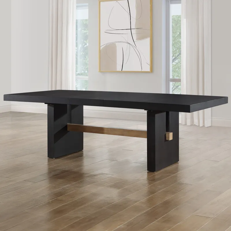 Aubrey 78-96" Dining Table W/18" Leaf, Black