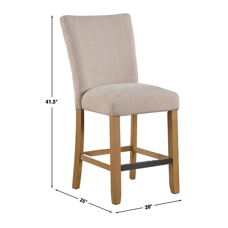 Artemis Beige Chenille Counter Chair