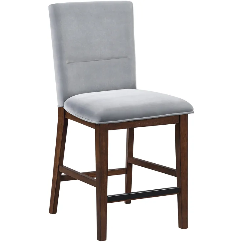 Zen Gray Velvet Counter Chair