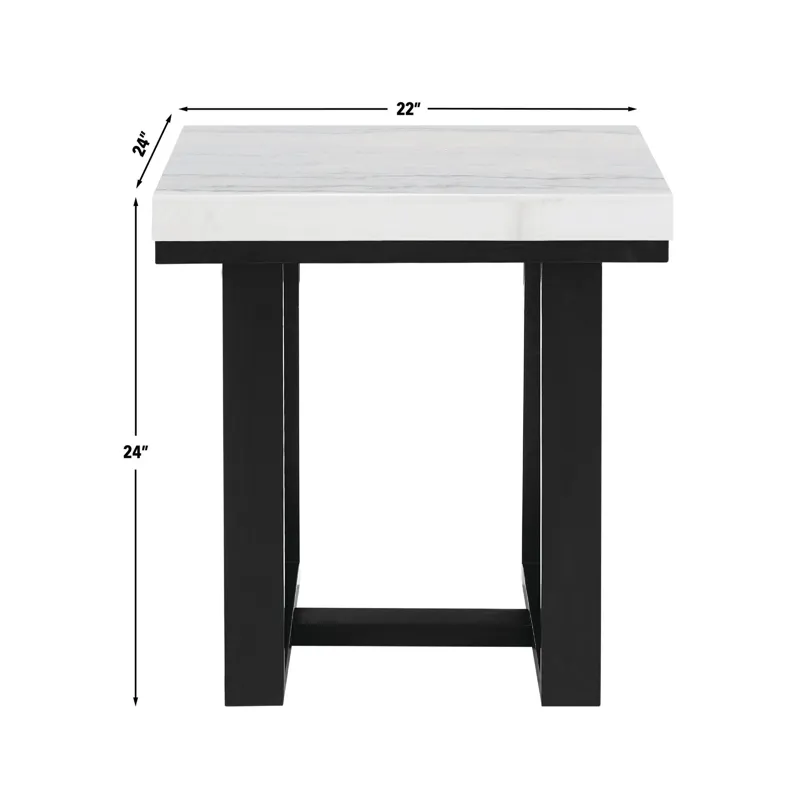 Lucca(Artemis White Marble Top End Tab