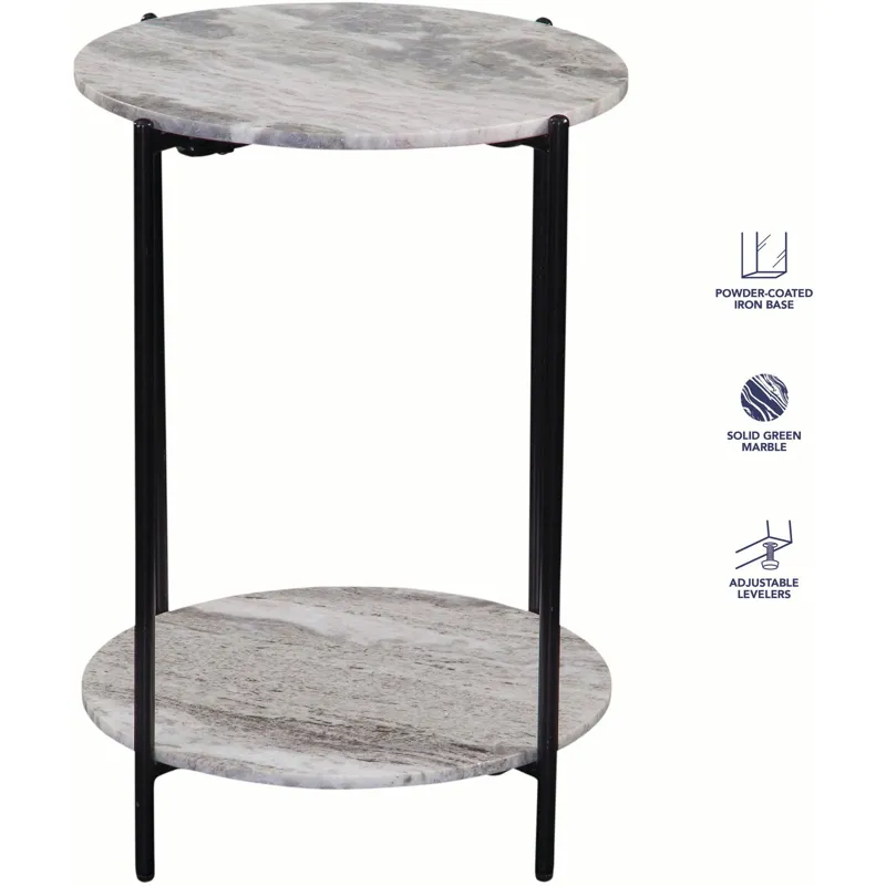 Coleen Sanwar Green Marble Round End Table