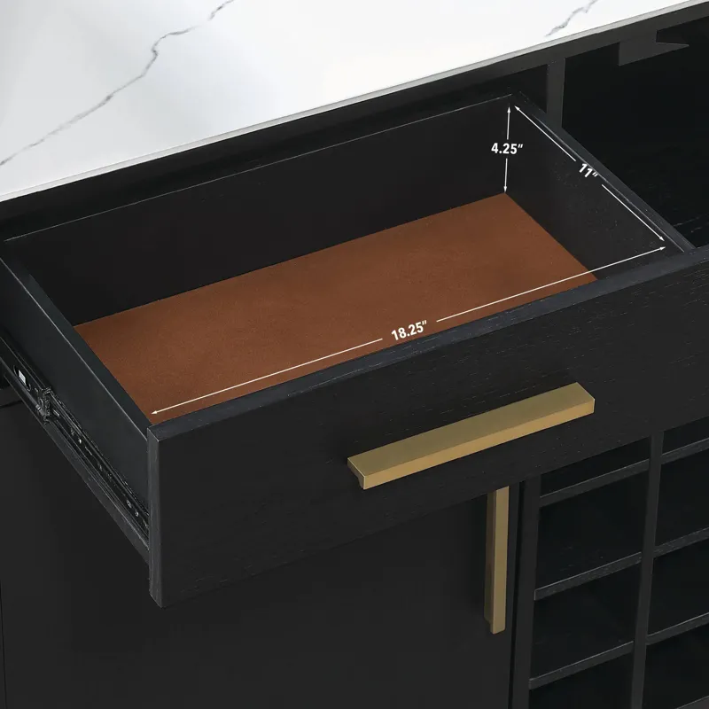 Colvin Black Bar, 68\" X 26\" X 42\"