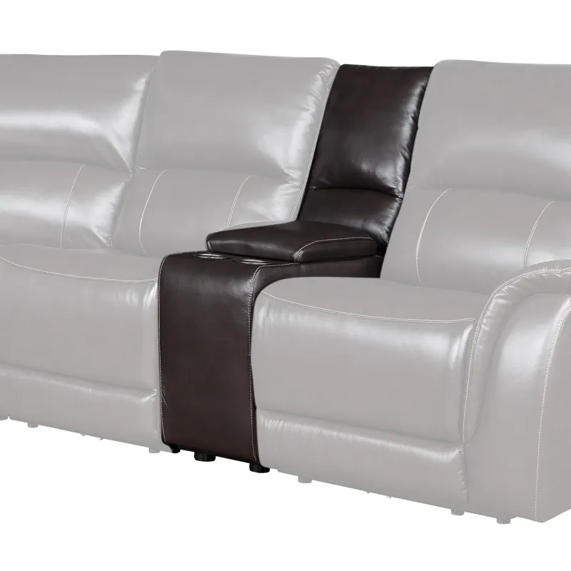 Alexandria Lift-Top Leather Console, Charcoal