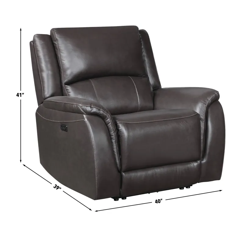 Alexandria Power Recliner Chocolate