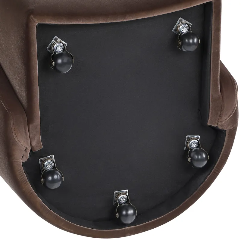 Annie Chocolate Velvet Barrel Chair W/Ca