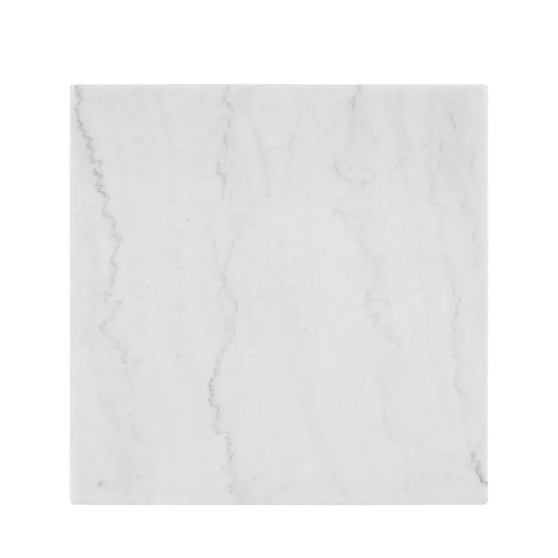 Vida White Marble, Black Finish 3-Piece Occasional Set(Cocktail Table & 2 End Tables)