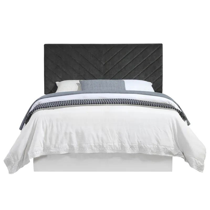 Tara Black Chevron Tufted Queen/Full Hea