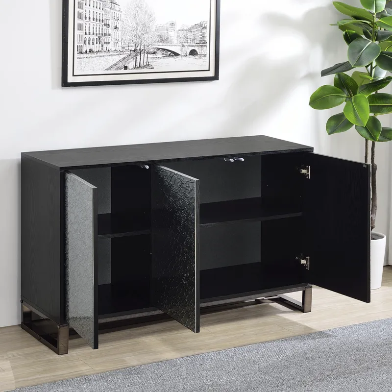 Mazie 3-Door Sideboard W/Pattern Mirror