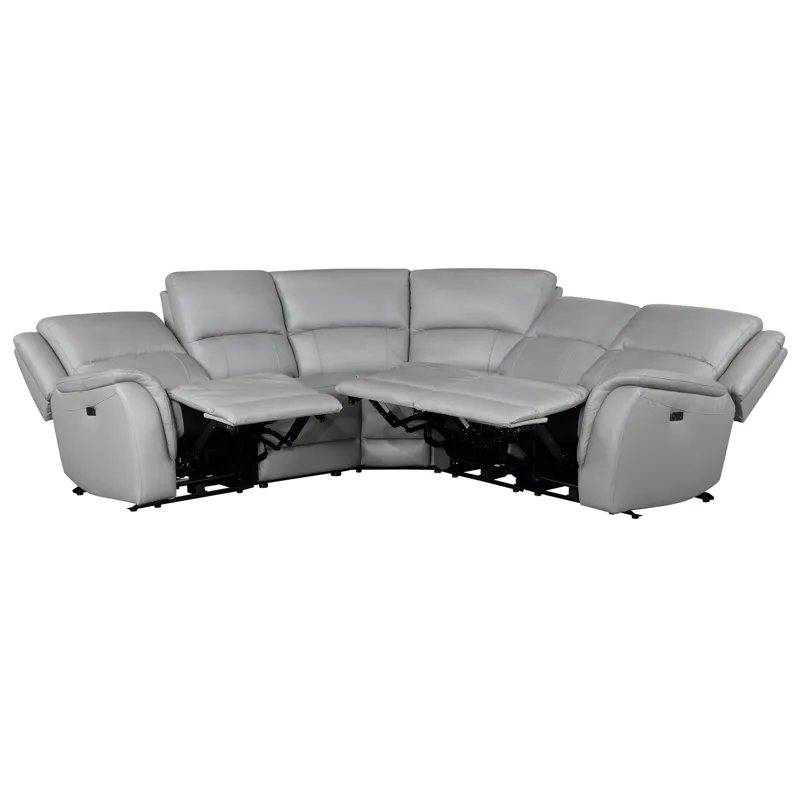 Alexandria 5-Piece Power Leather Reclining Sectional(Lrt,act,wt,art,rrt), Stone