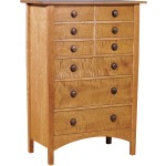 Harvey Ellis Nine Drawer Chest - Cherry w/Curly Maple Drawer Fronts