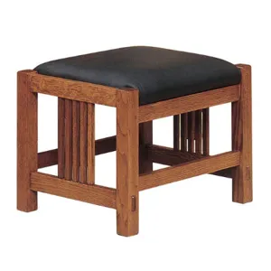 Mission Spindle Footstool With Casters