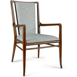Martine Upholstered Back Arm Chair Cherry