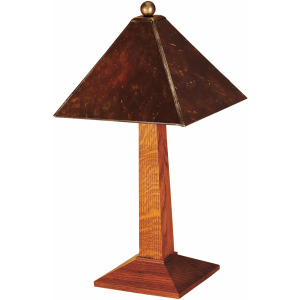 Mission Small Lamp With Mica Shade Oak