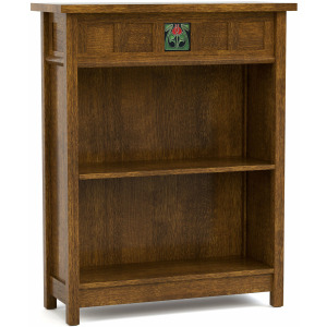 Mission Floral Tile Bookcase With Plaque
