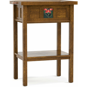 Mission Floral Tile Tray Table With Plaque