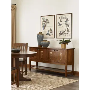 Mission Round Pedestal Dining Table 46" Two Leaves