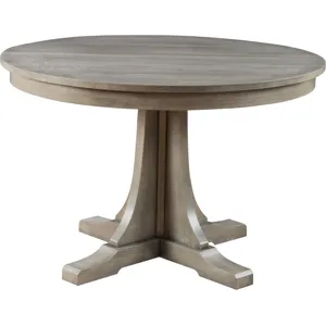 Mission Round Pedestal Dining Table 46" Two Leaves