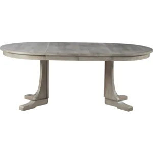 Mission Round Pedestal Dining Table 46" Two Leaves