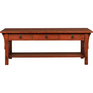 Mission Three-Drawer Cocktail Table Oak