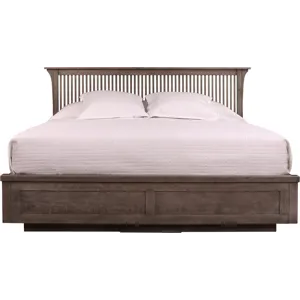 Mission Spindle Platform Storage Bed Oak