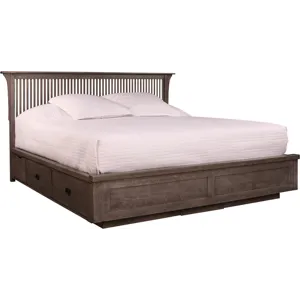 Mission Spindle Platform Storage Bed Oak