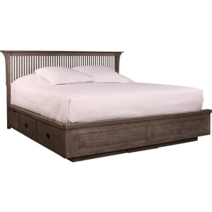 Mission Spindle Platform Storage Bed Oak