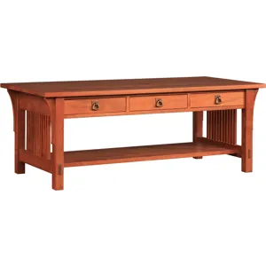 Mission Three-Drawer Cocktail Table Cherry