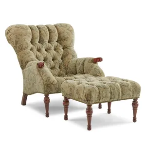 Stickley Fine Upholstery Leopold’s Chair & Ottoman Set