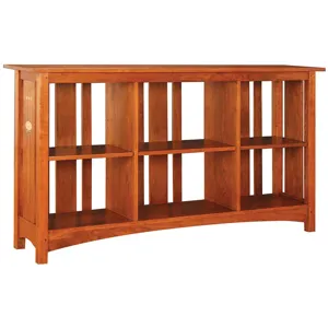 Mission Slatted-Back Bookcase Cherry