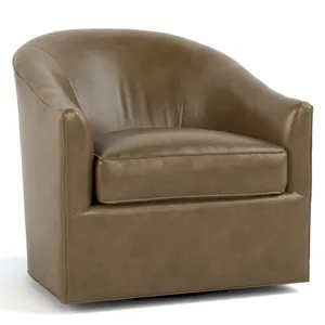 Stickley Fine Leather Pearl Swivel Chair