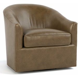 Stickley Fine Leather Pearl Swivel Chair