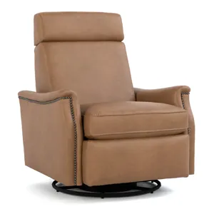 Stickley Fine Upholstery Laurel Saddle-Arm Swivel Recliner