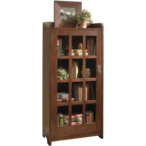 Mission Single Door Bookcase Oak