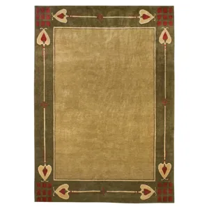 Stickley Designer Rugs Highland Park Rug Green 2' 6" X 4'